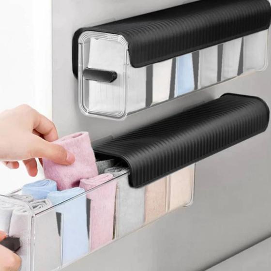Imagem de Kit 2 Organizador Tipo Gaveta Multiuso Com Divisórias Preto