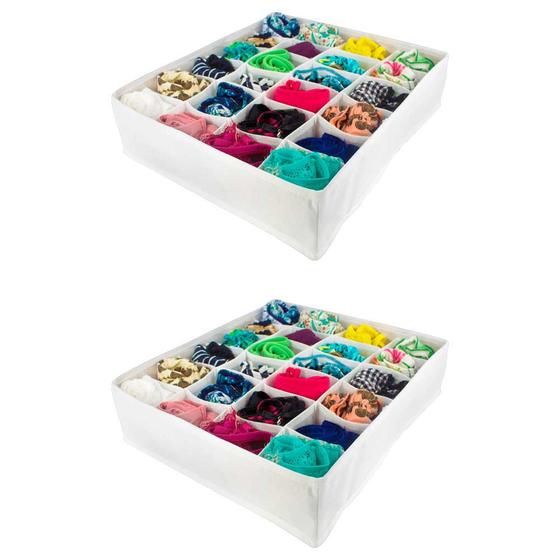 Kit 2 Organizadores Calcinhas Cuecas 24 Nichos 35Px30Lx9A BR Menor preço em Kit 2 Organizadores Calcinhas Cuecas 24 Nichos 35Px30Lx9A BR