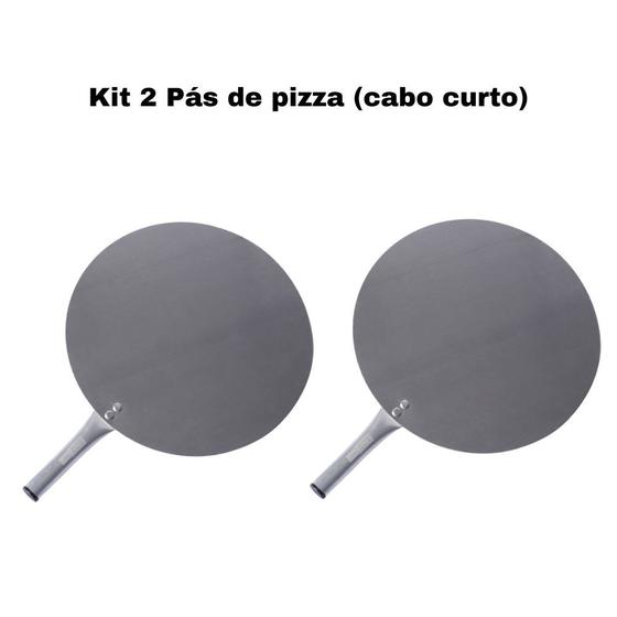 Imagem de Kit 2 Pá De Pizza Em Aluminio Cabo Curto 35cm Issi Grill