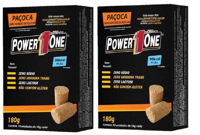 Imagem de Kit 2 Paçoca Rolha Power One Zero Com 24 Unidades Cada