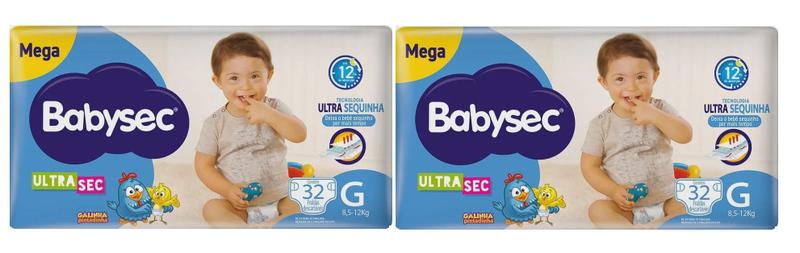 Kit 2 Pacote de Fralda Galinha Pintadinha G 32un - BabySec Menor preço em Kit 2 Pacote de Fralda Galinha Pintadinha G 32un - BabySec