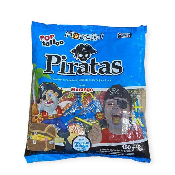 Imagem de Kit 2 Pacotes 400g Pirulito Tattoo Piratas tatuagem língua