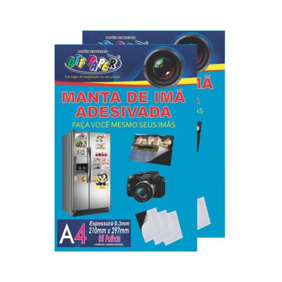 Imagem de Kit 2 Pacotes de Mantas De Ima Adesivadas A4 5 FLS