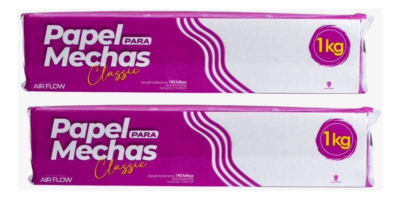 Imagem de Kit 2 Pacotes De Papel Para Mechas Classic 11x47 1kg