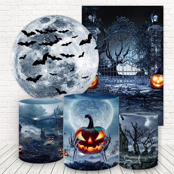 Imagem de Kit 2 Painéis E Capas 3D Sublimado Halloween Fkpc-846