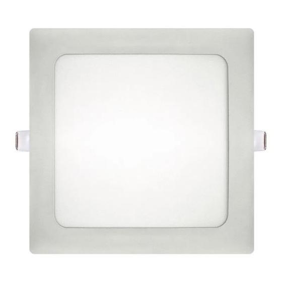 Imagem de Kit 2 Painéis Led Embutir 12w Quadrado Branco Frio Bivolt