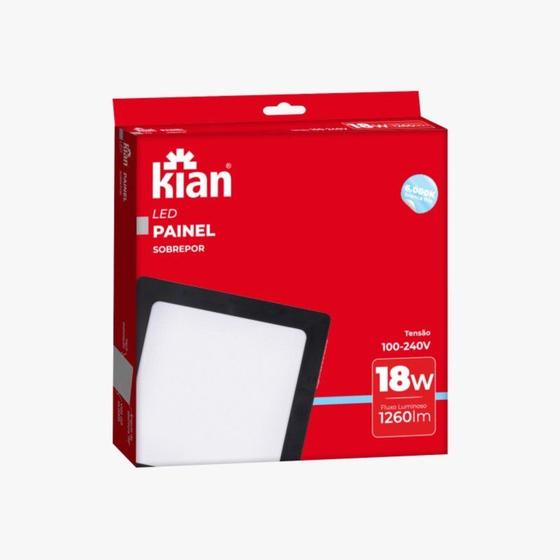 Imagem de Kit 2 Painéis Sobrepor 18w Quadrado Cor Preto Branco Frio