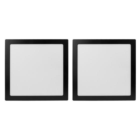 Imagem de Kit 2 Painel de LED 18 W 6500k Quadrado Embutir Preto Foxlux