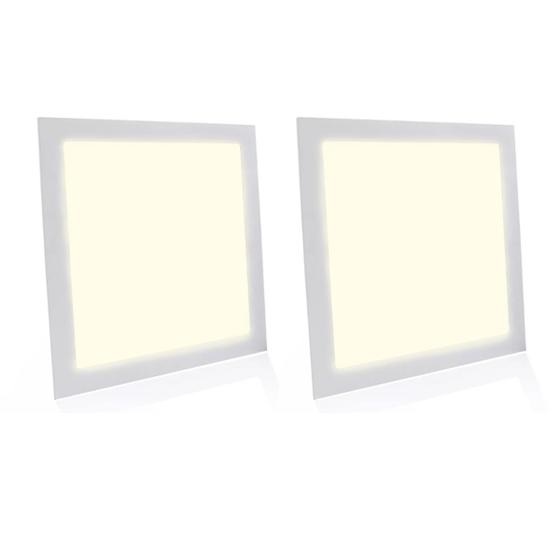 Imagem de Kit 2 Painel Plafon Led 25w Quadrado - Branco Quente Iluminação Decoração