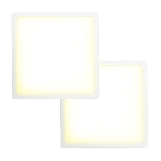 Imagem de Kit 2 Painel Plafon Led 25w Sobrepor Branco Quente Quadrado
