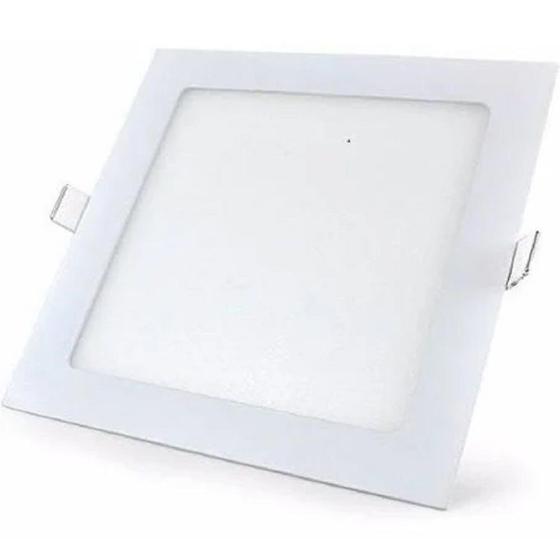 Imagem de Kit 2 Painel Quadrado Led De Embutir Slim 12W 3000K 100-240V