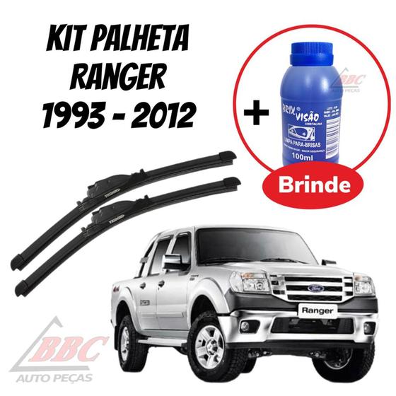 Imagem de Kit 2 Palhetas Limpador De Parabrisa Dianteiro Ranger 1993 - 2012