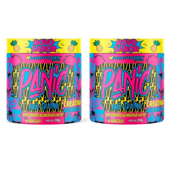 Imagem de Kit 2 Panic Adaptogen Pré-treino com Creatina Nova Fórmula 2 potes 300g cada