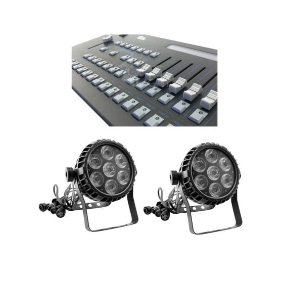 Imagem de Kit 2 Par Led 7X12W 6In 1 E Mesa Controladora Pilot 2000Wdmx