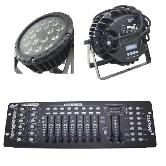 Imagem de Kit 2 Par Led Rgbwa Outdoor Bx-314 + Mesa Dmx 512