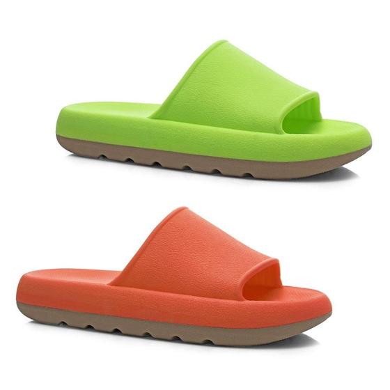 Imagem de Kit 2 Pares Chinelo Nuvem Feminino Slide Conforto Macio