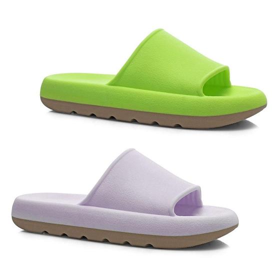 Imagem de Kit 2 Pares Chinelo Nuvem Feminino Slide Conforto Macio