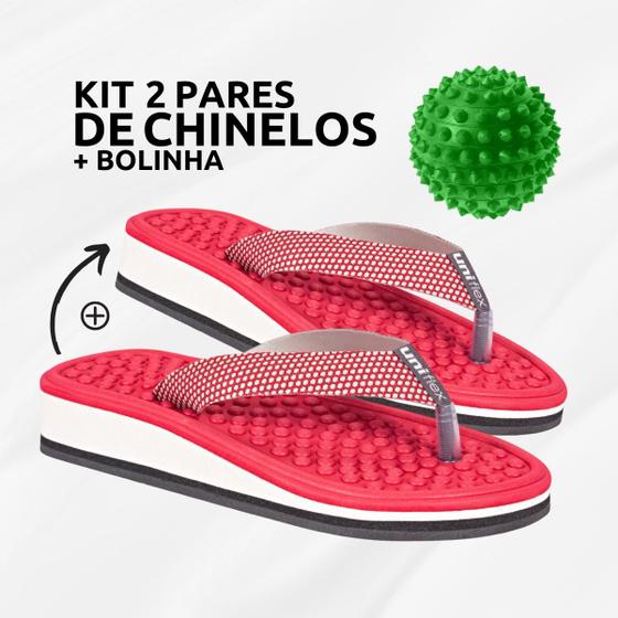 Imagem de Kit 2 Pares Chinelo P/Esporão e Fascite + Bola de Cravo