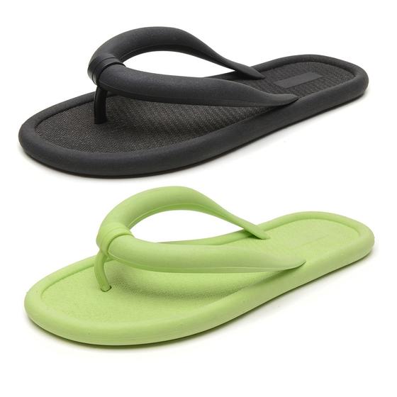 Imagem de Kit 2 Pares Chinelos Feminino Flip Flop Cores Variadas Dona Beja