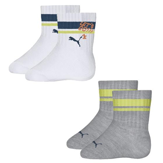 Imagem de Kit 2 Pares De Meias Puma Cano Longo Infantil