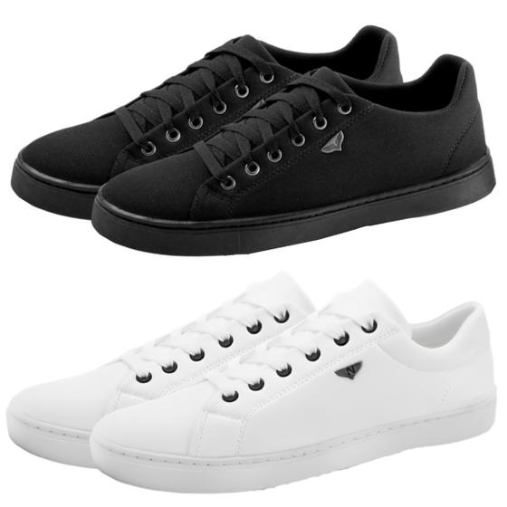 Imagem de Kit 2 Pares de Sapatenis Masculino Skate Cotidiano Casual Tenis Confortável Dia a Dia