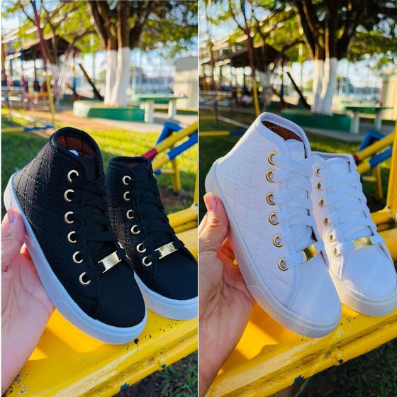 Imagem de Kit 2 Pares De Tênis Botinha Infantil Liso Casual Feminino com TIBC