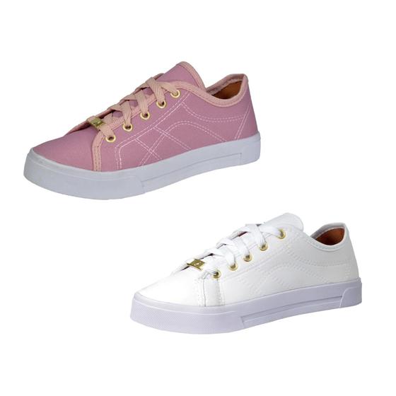 Imagem de Kit 2 Pares De Tenis Feminino Adulto Casual Confortavel Dia a Dia TCA