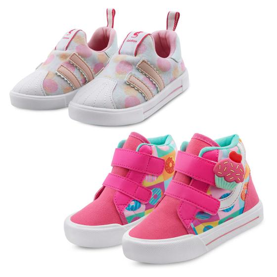 Imagem de Kit 2 Pares De Tênis Infantil Menina Escolar Rosa/Cupcake Mzshoes