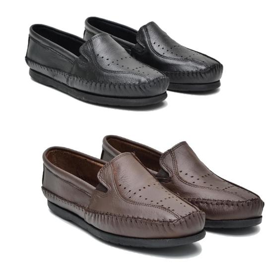 Imagem de Kit 2 Pares Mocassim Masculino Couro Moderno Conforto