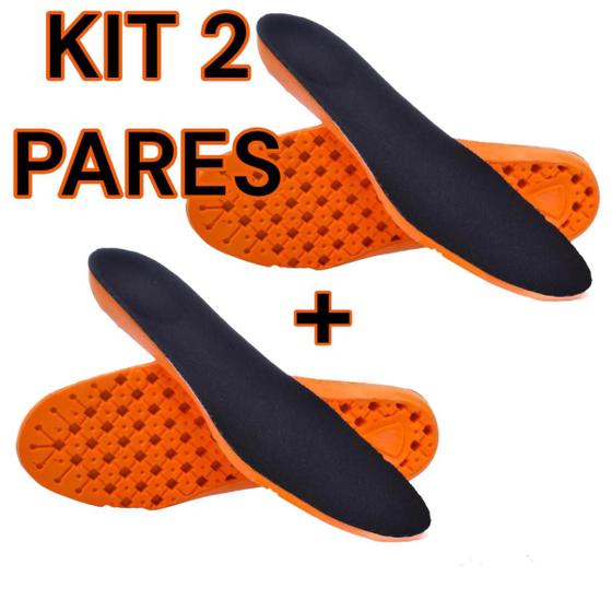 Imagem de Kit 2 Pares Palmilha Gel P.U Macia Confortável Ideal para Quem Trabalha em Pé