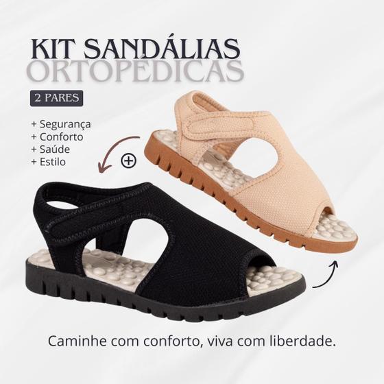 Imagem de Kit 2 Pares Papete Chinelo Ortopédica Anatômica Confortável