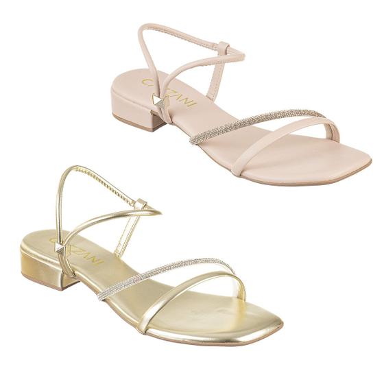 Imagem de Kit 2 Pares Salto Baixo Cazzani Premium Moda Blogueira