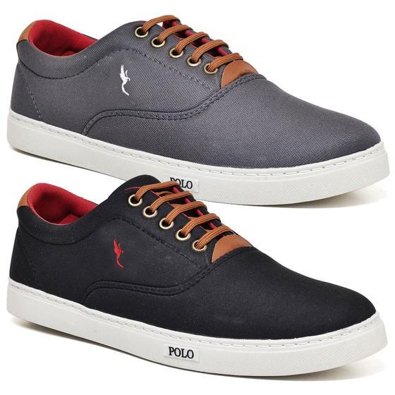 Imagem de Kit 2 Pares Sapatenis Masculino Casual Confortavel e Bonito