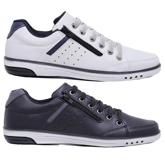 Imagem de Kit 2 Pares Sapatênis Masculino Fechamento Elastico e Ziper