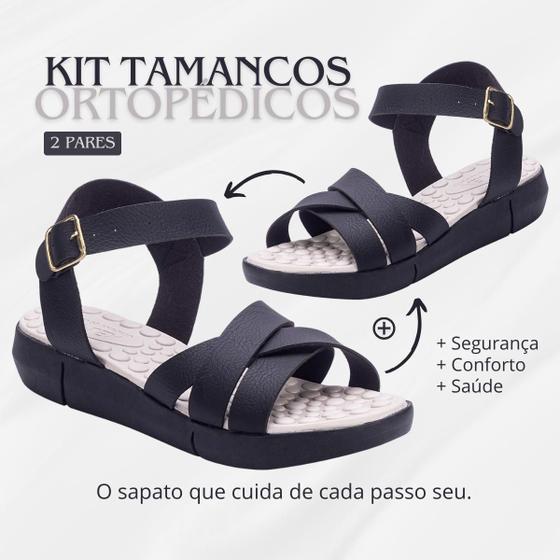 Imagem de Kit 2 Pares Tamanco Chinelo Ortopédico De Dedo Anatômico