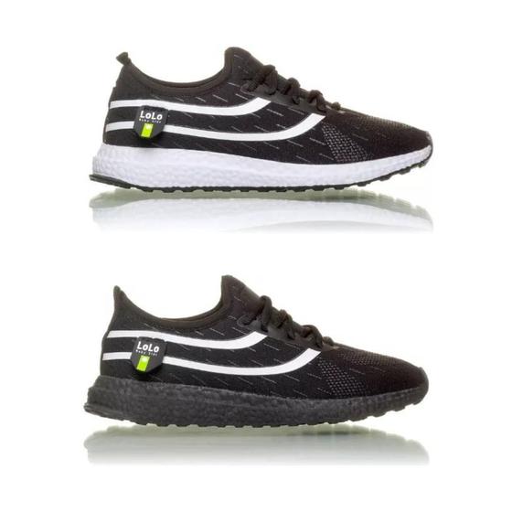 Imagem de Kit 2 Pares Tenis Infantil Menino Esportes Escolar Leve Masculino Antiderrapante Sair Educação Física Sair Passeio Confortável Macio