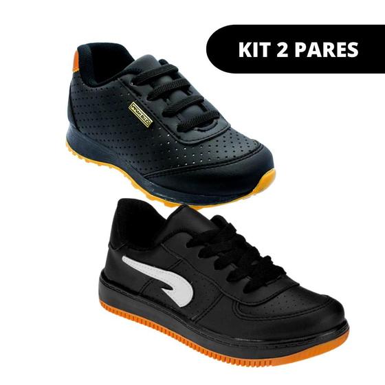 Imagem de Kit 2 Pares Tênis Masculino Escolar Infantil