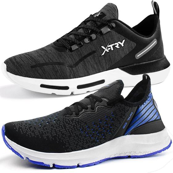 Imagem de Kit 2 Pares Tênis Masculino Xtry Ferraretto Academia Corrida Run Preto