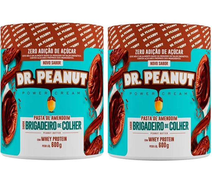 Imagem de Kit 2 pastas de amendoim dr.peanut 600g- brigadeiro de colher