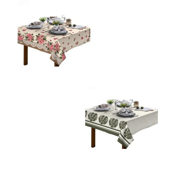 Imagem de KIT 2 Pçs Toalha De Mesa 4 Lug. Quadrada Diversos Modelos