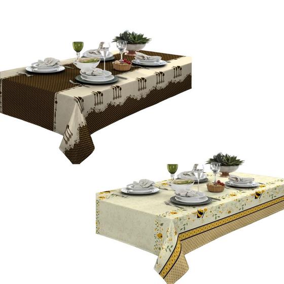 Imagem de KIT 2 Pçs Toalha De Mesa 6 Lug. Retangular Diversos Modelos