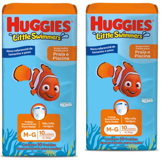 Imagem de kit 2 Pct Fralda Descartável para Piscina Litlle Swimers Huggies Tamanhos M/G-G/XG