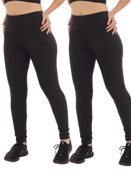 Imagem de Kit 2 Peças - Calça Feminina Legging Cintura Alta Suplex Academia Fitness