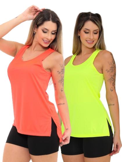 Imagem de Kit 2 Peças - Camiseta Regata Feminina Tapa Bumbum Mullet Academia Fitness