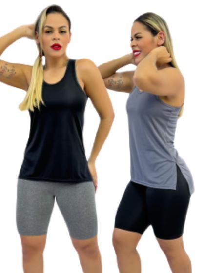 Imagem de Kit 2 Peças - Camiseta Regata Feminina Tapa Bumbum Mullet Academia Fitness