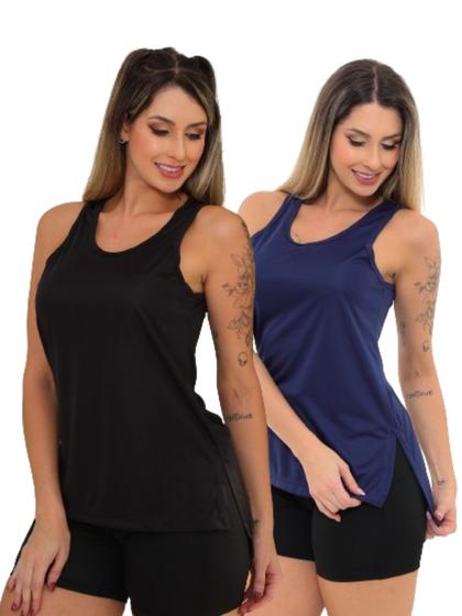 Imagem de Kit 2 Peças - Camiseta Regata Feminina Tapa Bumbum Mullet Academia Fitness