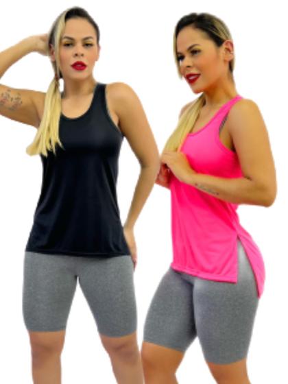 Imagem de Kit 2 Peças - Camiseta Regata Feminina Tapa Bumbum Mullet Academia Fitness