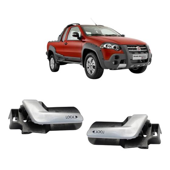 Imagem de Kit 2 Peças Maçaneta Interna Gatilho Strada 2008 Até 2016 - UN / 2