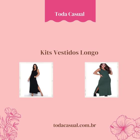 Imagem de Kit 2 Peças Vestido Longo Visco St Madame