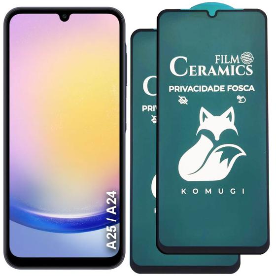 Imagem de Kit 2 Pelicula 9D Ceramica Privacidade Fosca Compativel com Samsung Galaxy A24 A25